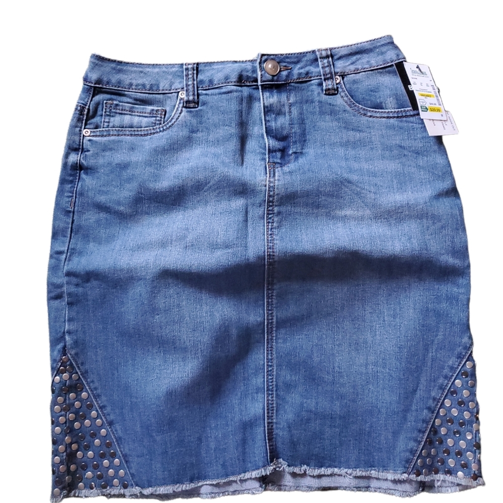 NWT New Baccini New York Denim Skirt Size 8P